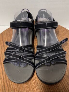 Teva Tirra Women Black Grey Purple Hook & Loop Water Friendly-11